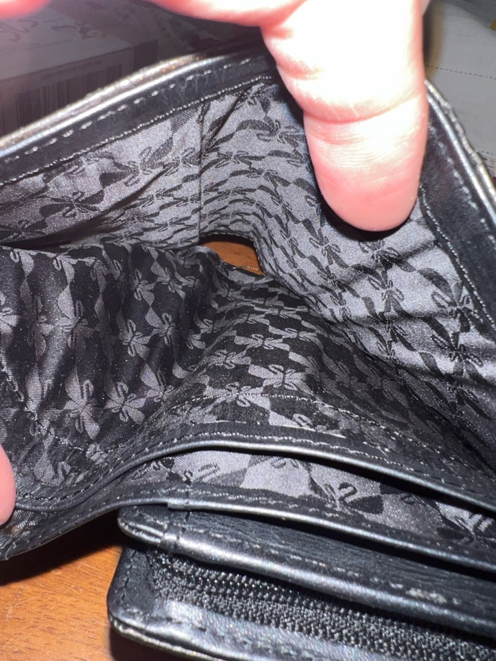 Swarovski Black Embossed Crystal-Trim Wallet - Picture 5 of 6